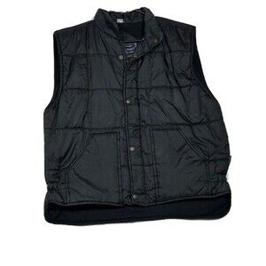 Dash Classics Puffer Vest Mens Large Black Full Zip Fleece Lining
